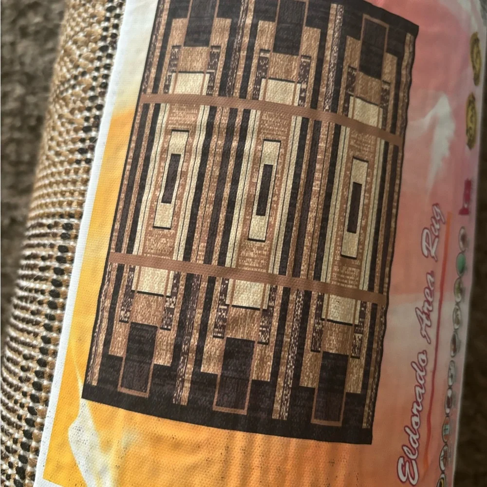 Geometric Brown and Cream Rug